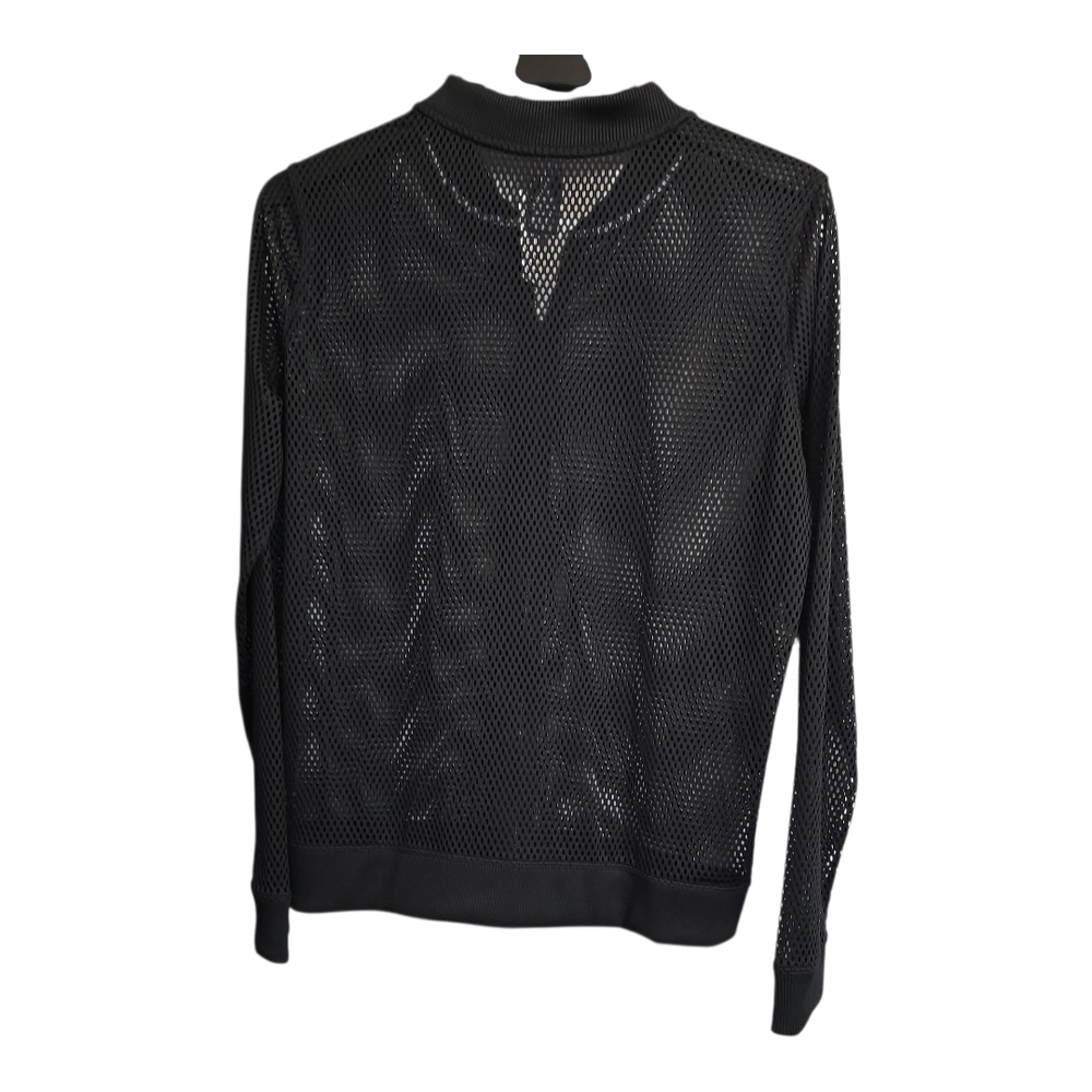 Chic Black Mesh Bomber Jacket - Picture 3 of 3